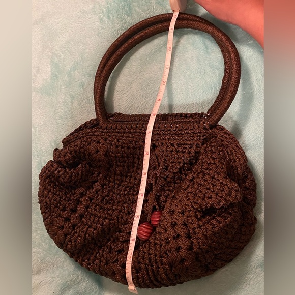 Unbranded Hand Made in Ecuador Crochet Brown Bag. NWOT Zip Closure. - Picture 9 of 12